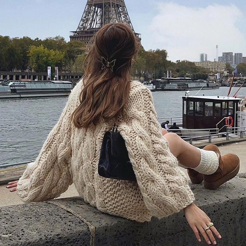 Loose Flared Sleeve Knit Sweater