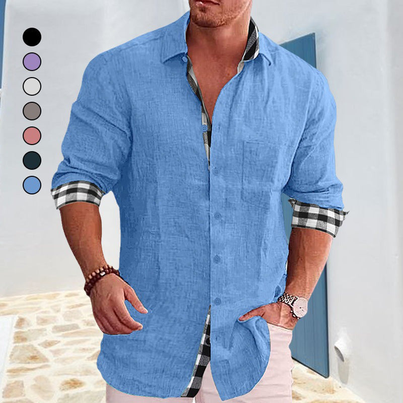 Gentleman Paneled Casual Buttons Pocket Blouse