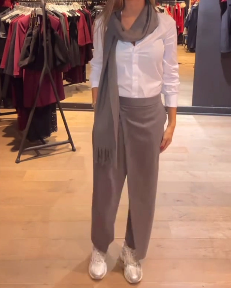 Crossover Irregular Solid Color Trousers