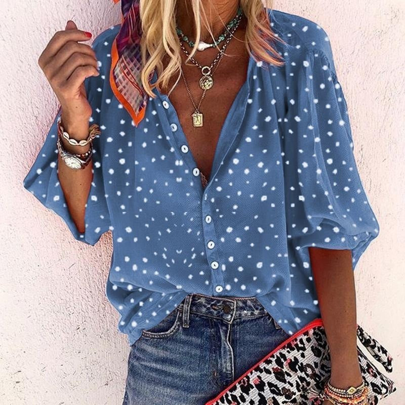 Polka Dot Chiffon Shirt