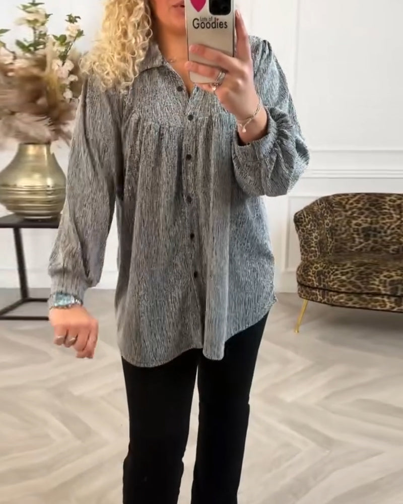 Solid lapel button-down shirt