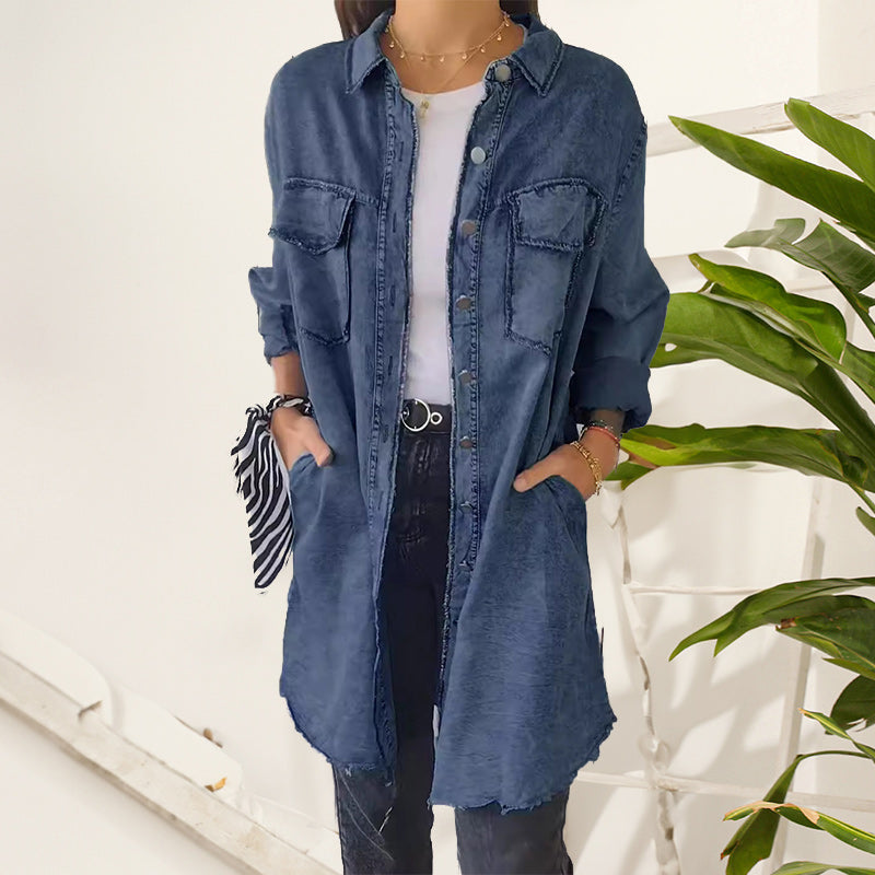 Denim Comfortable Long Coat Shirt