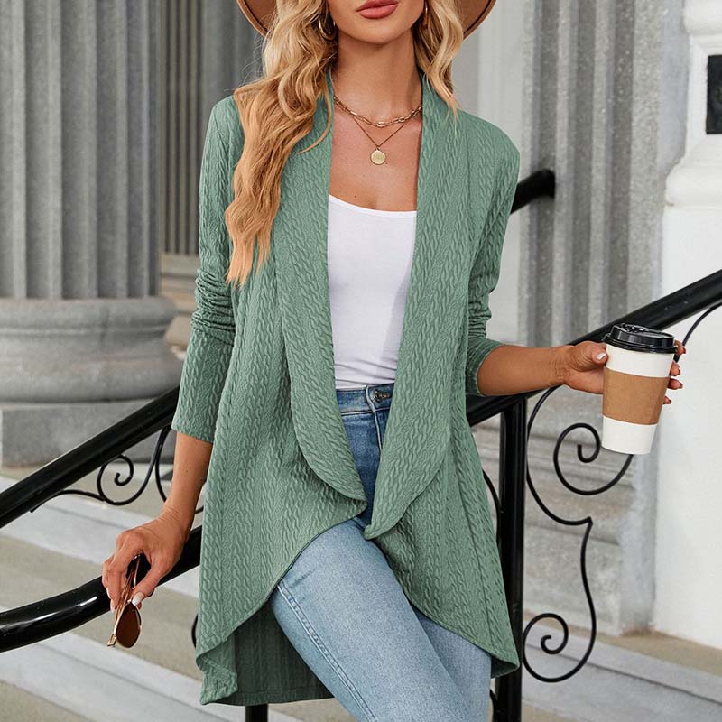 Long Sleeve Solid Color Cardigan
