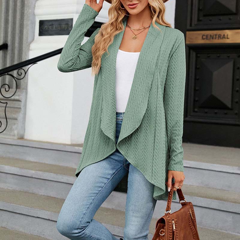 Long Sleeve Solid Color Cardigan