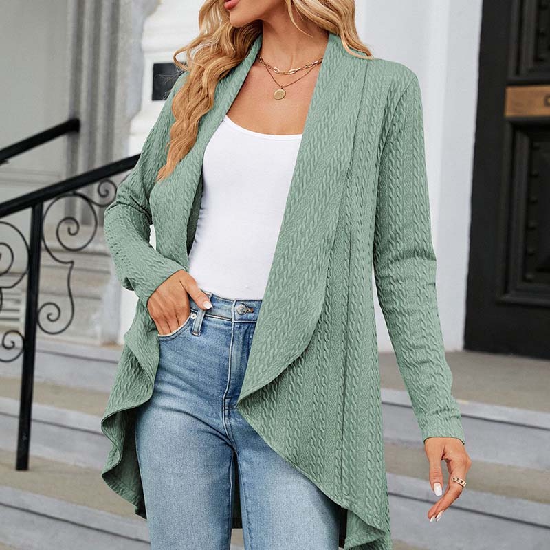 Long Sleeve Solid Color Cardigan