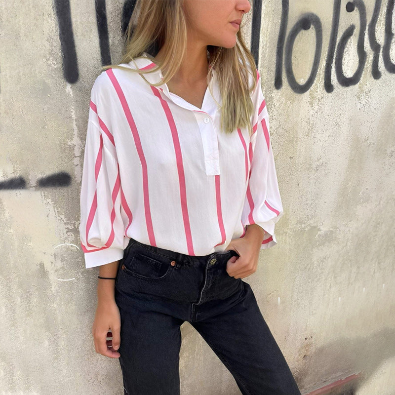 Women's Striped Contrast Top