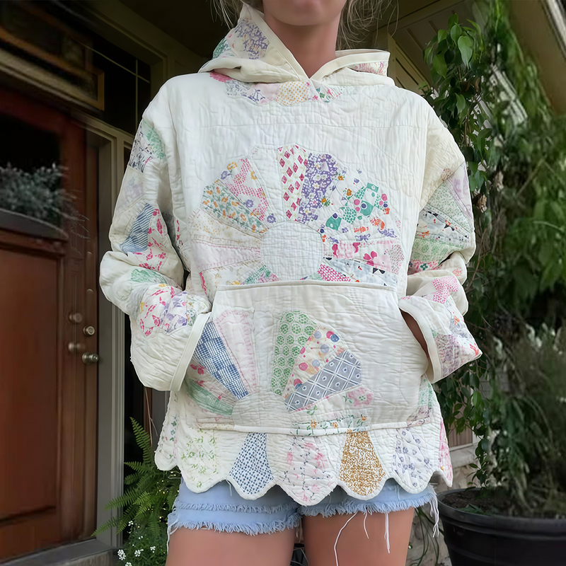 Women's Fashion Waffle print hoodie