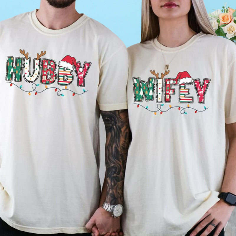 Christmas Letter 3D Print Round Neck Short Sleeve