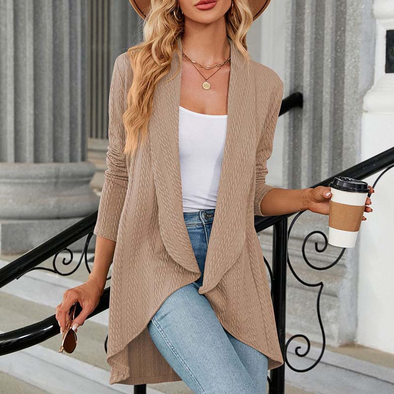 Long Sleeve Solid Color Cardigan