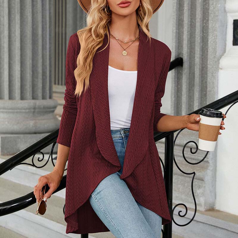 Long Sleeve Solid Color Cardigan