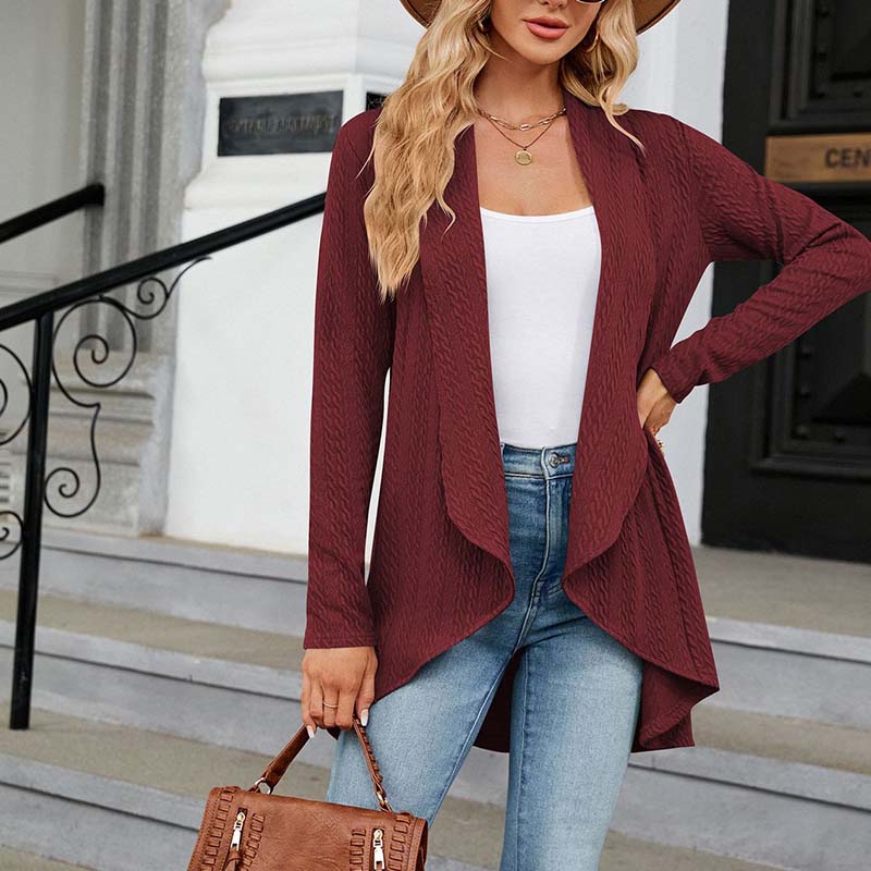 Long Sleeve Solid Color Cardigan