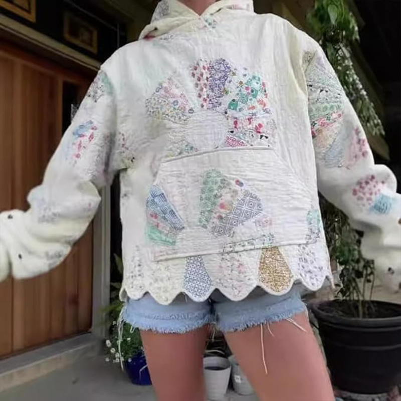 Women's Fashion Waffle print hoodie
