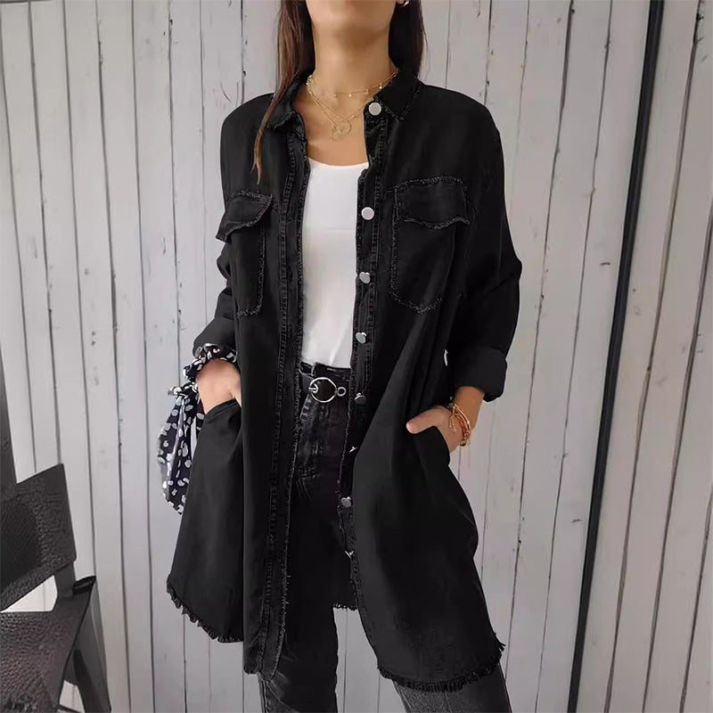 Denim Comfortable Long Coat Shirt
