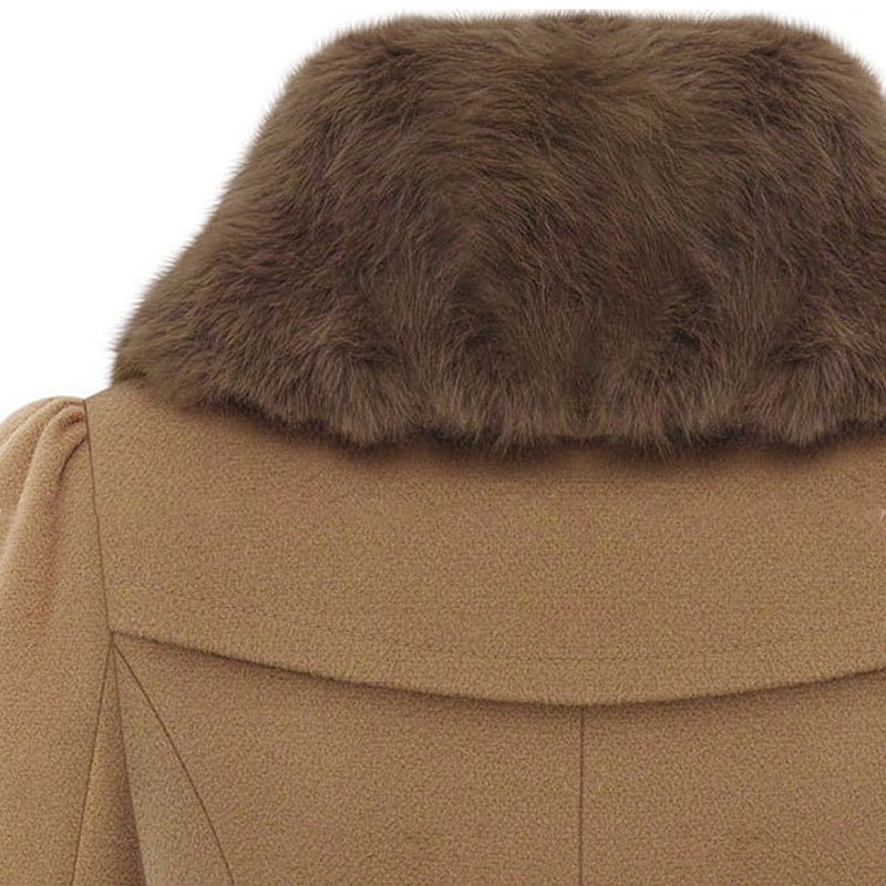 Women's slim-fit mid-length woolen coat