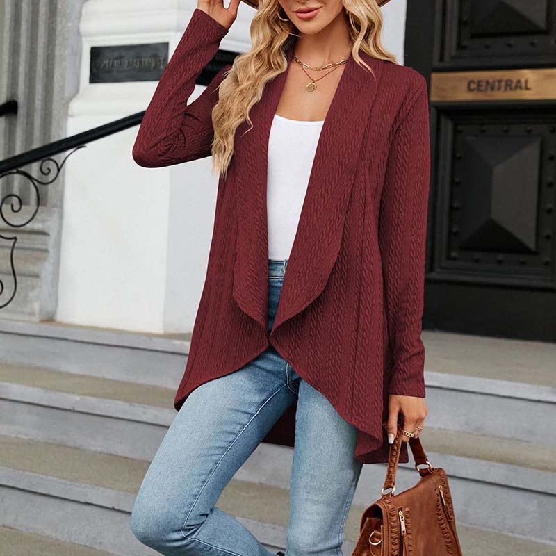 Long Sleeve Solid Color Cardigan