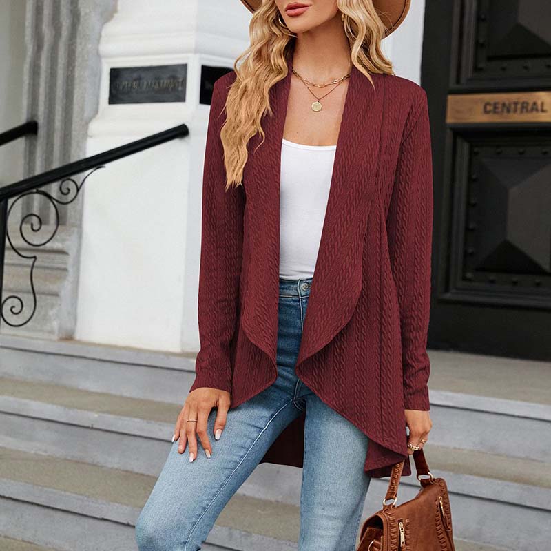 Long Sleeve Solid Color Cardigan