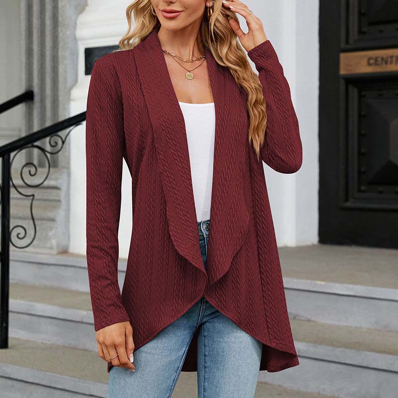 Long Sleeve Solid Color Cardigan