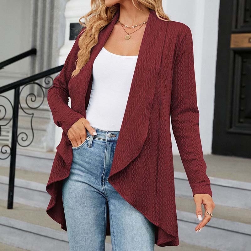 Long Sleeve Solid Color Cardigan