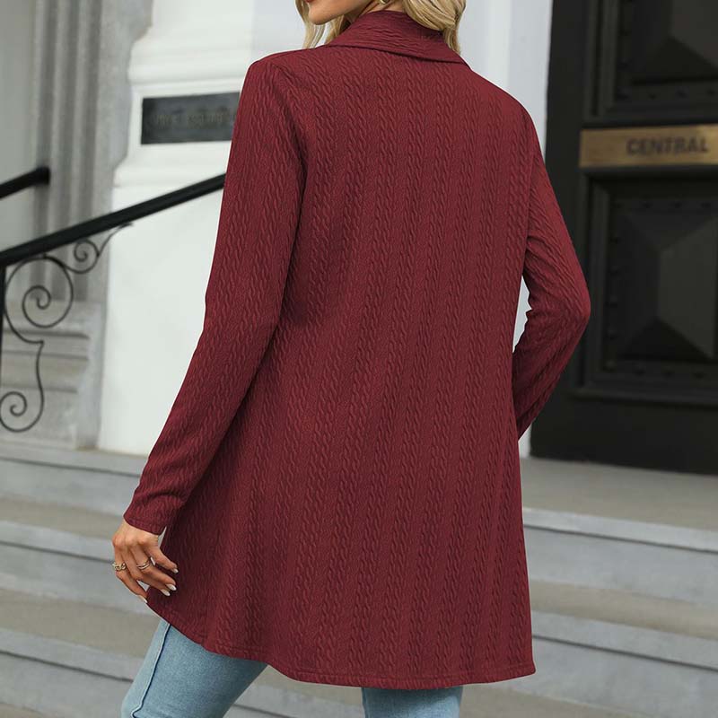 Long Sleeve Solid Color Cardigan