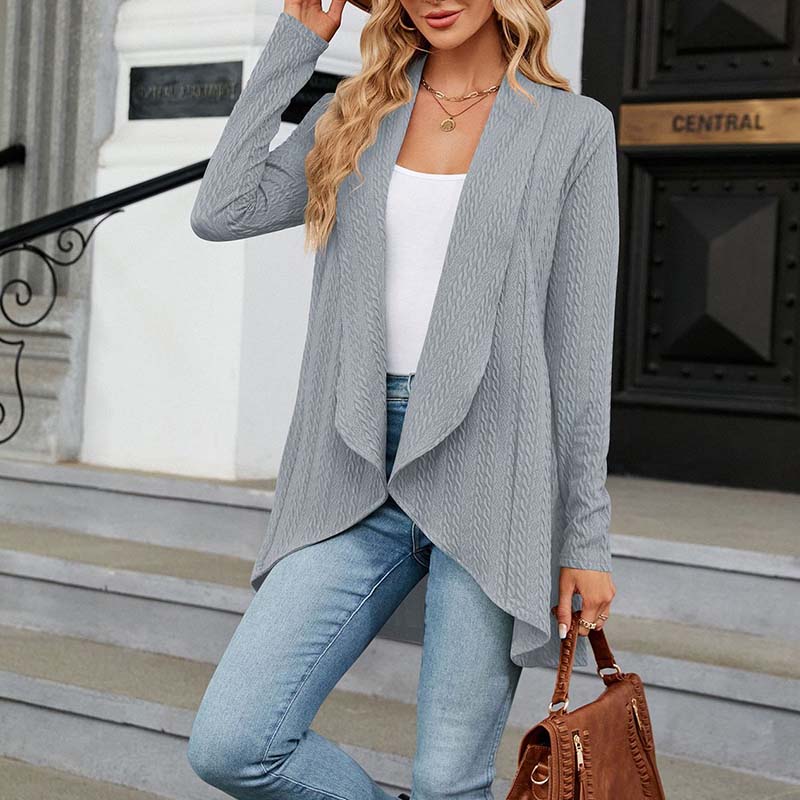 Long Sleeve Solid Color Cardigan
