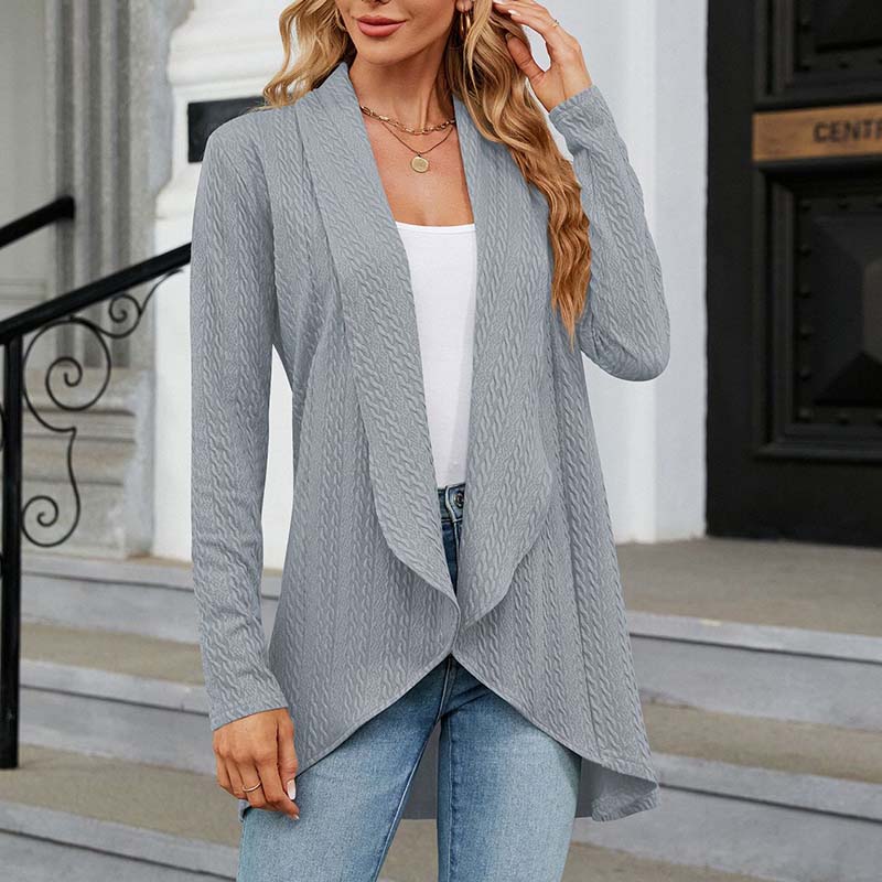 Long Sleeve Solid Color Cardigan