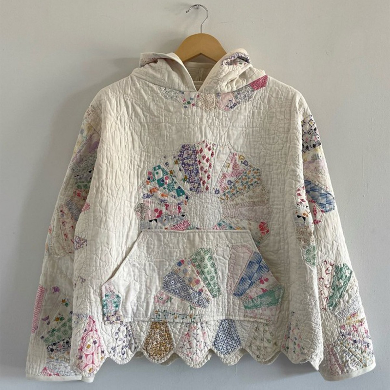 Women's Fashion Waffle print hoodie