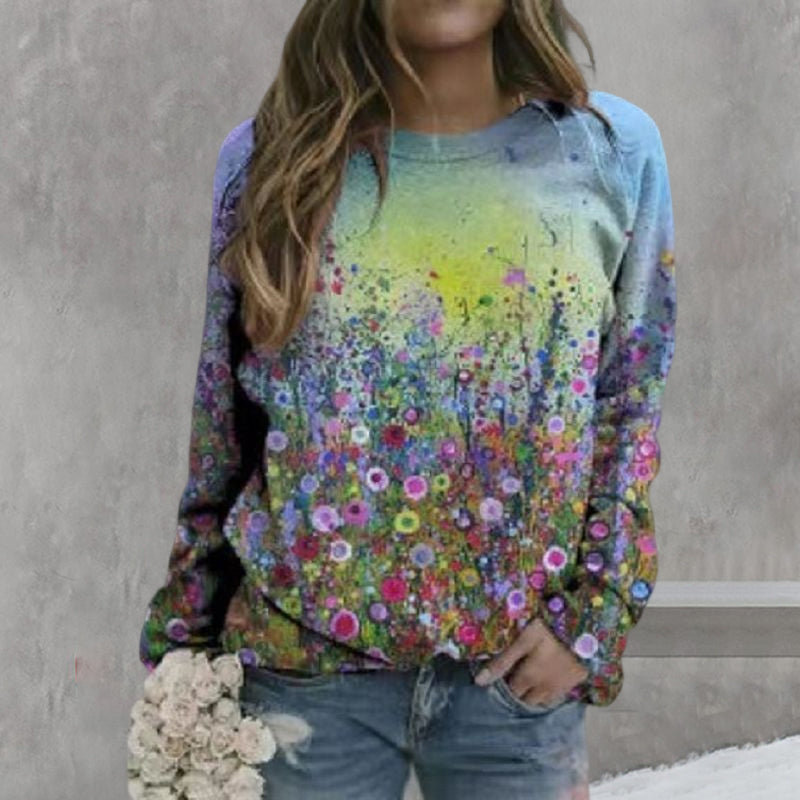 Multicolored Floral Crewneck Sweatshirt