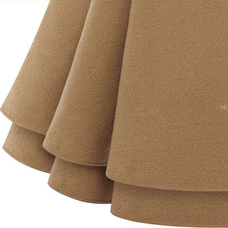Women's slim-fit mid-length woolen coat