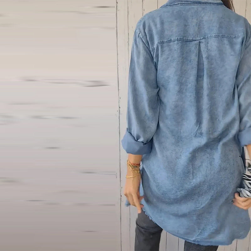 Denim Comfortable Long Coat Shirt