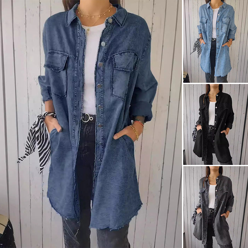 Denim Comfortable Long Coat Shirt