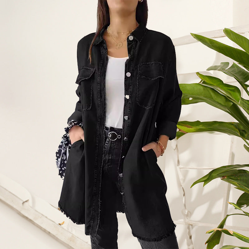 Denim Comfortable Long Coat Shirt