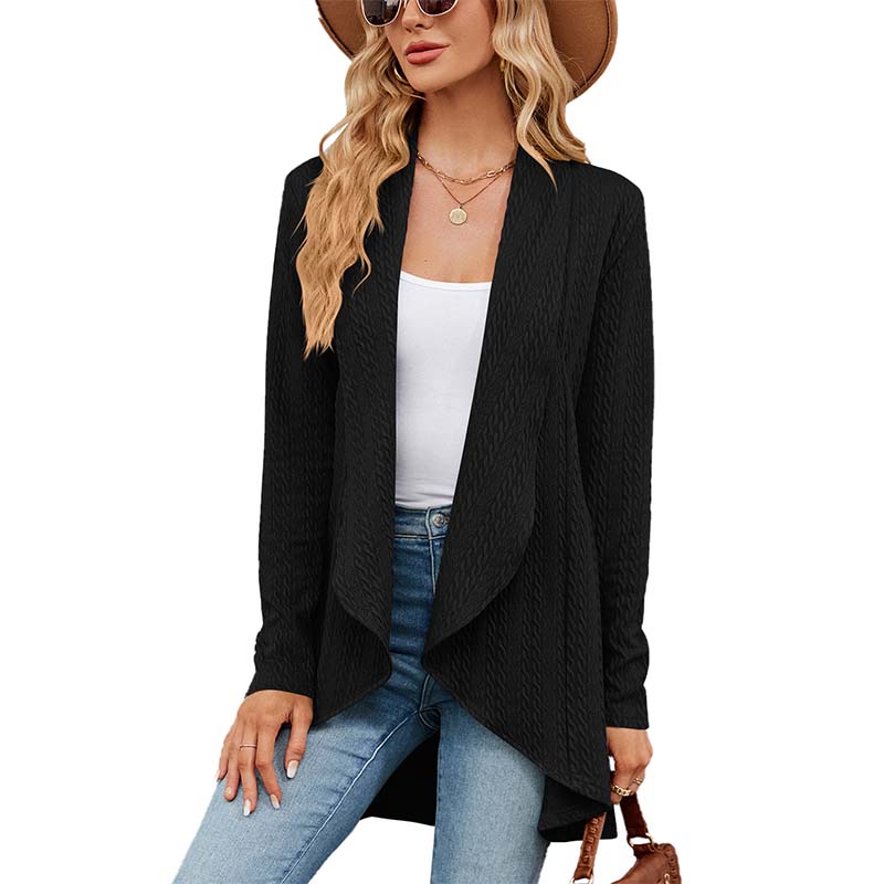 Long Sleeve Solid Color Cardigan