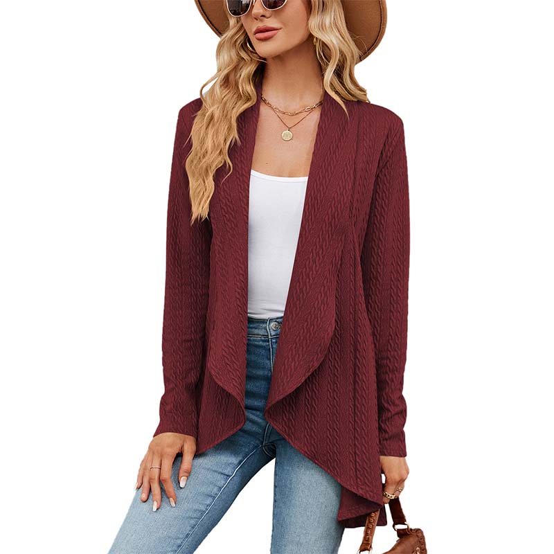 Long Sleeve Solid Color Cardigan