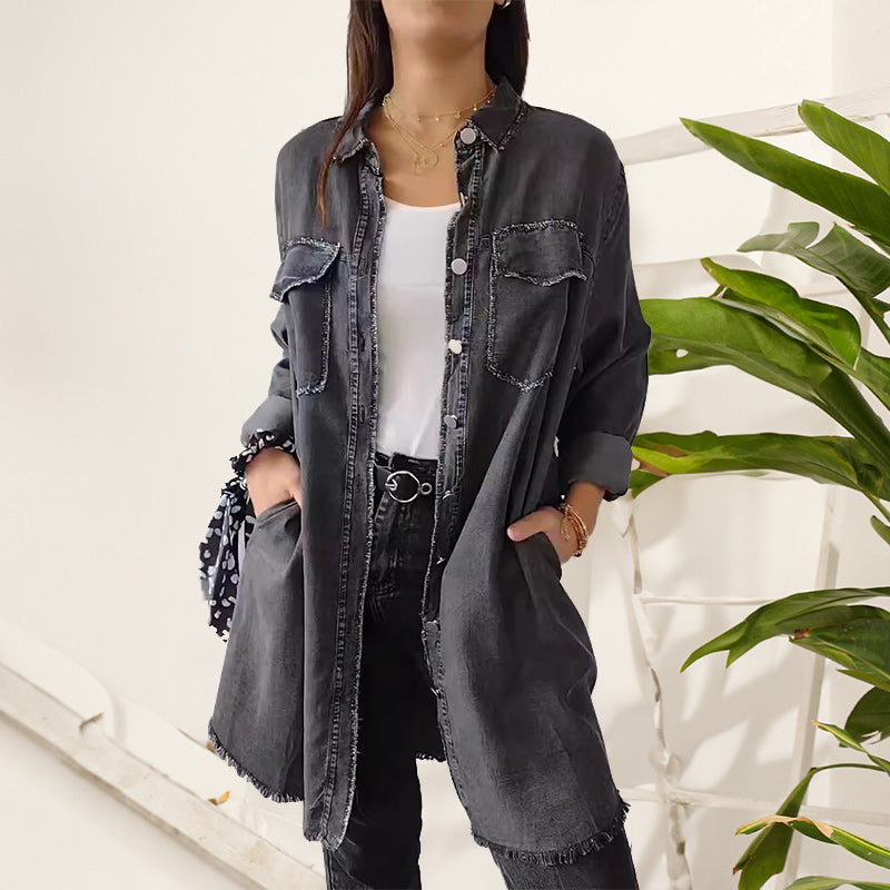 Denim Comfortable Long Coat Shirt