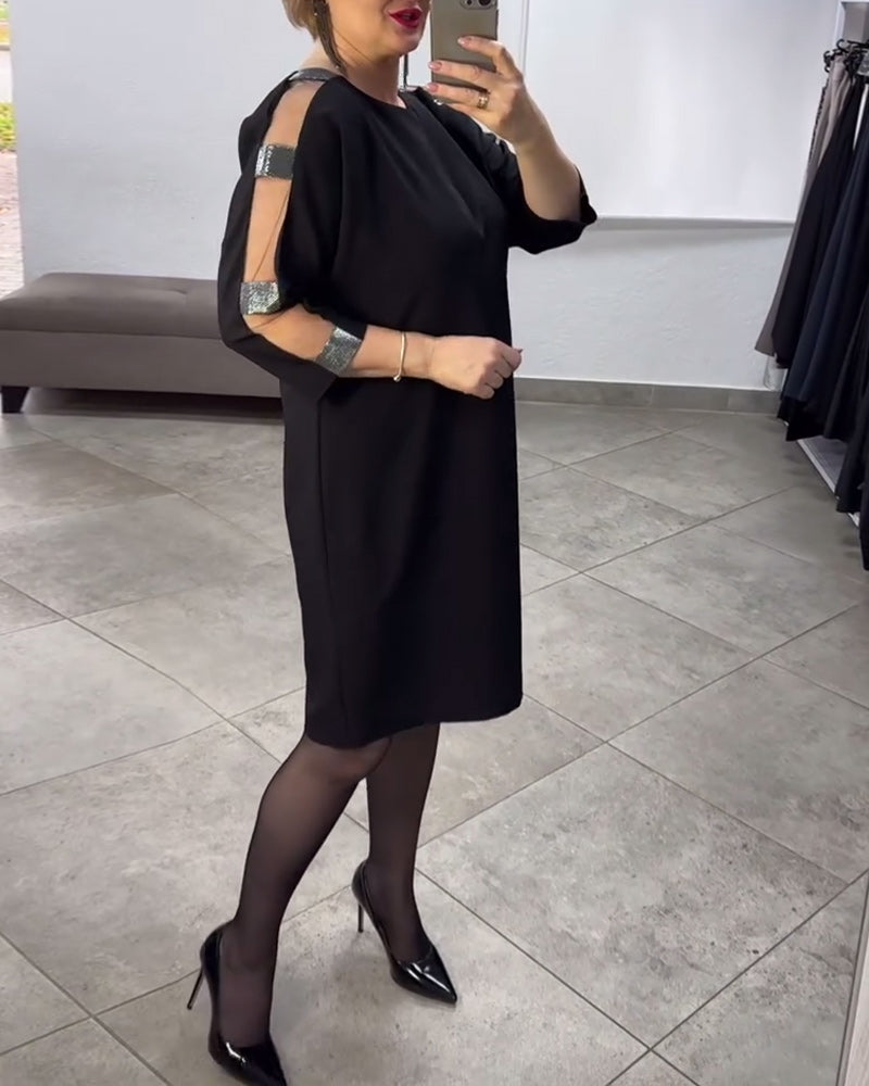Casual Fashion Splicing Mesh Dress