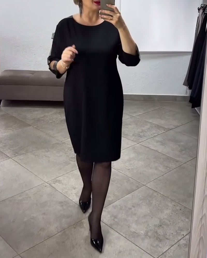 Casual Fashion Splicing Mesh Dress