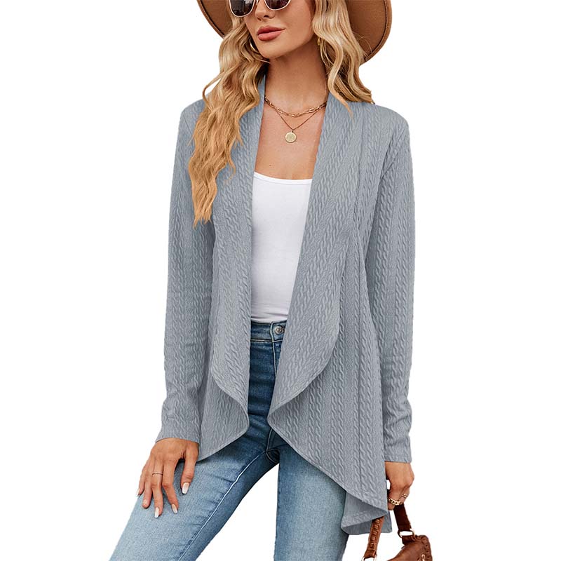Long Sleeve Solid Color Cardigan