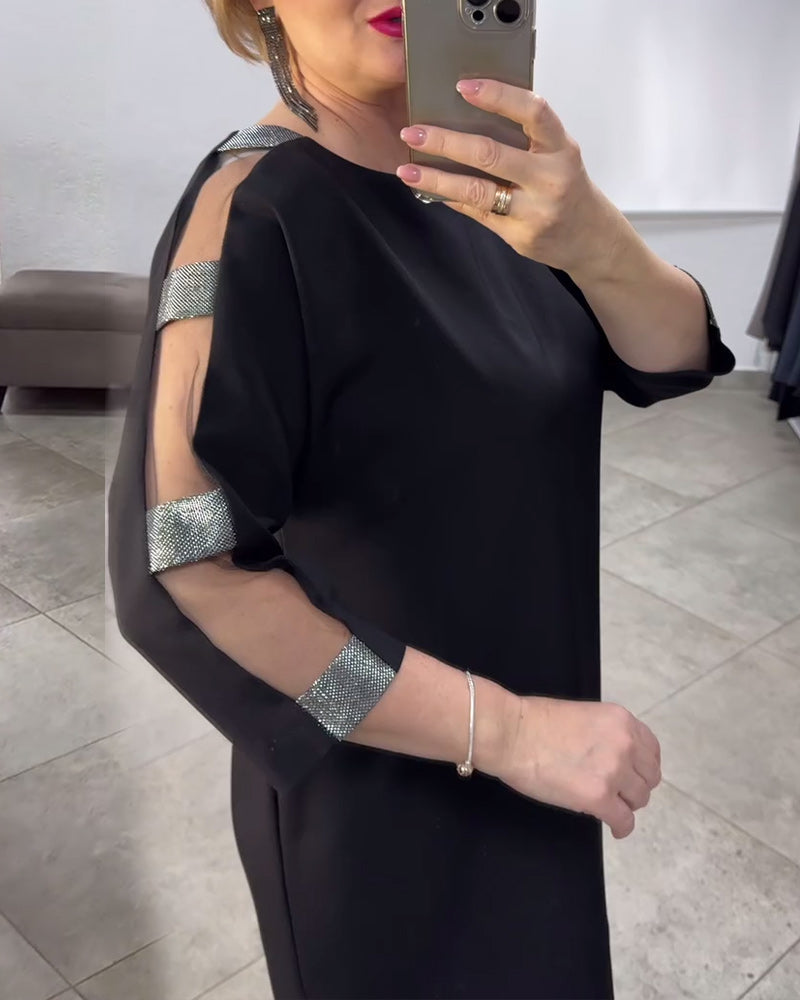 Casual Fashion Splicing Mesh Dress