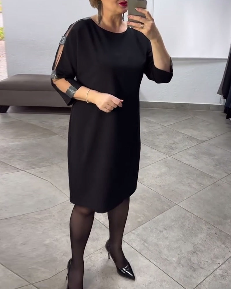 Casual Fashion Splicing Mesh Dress