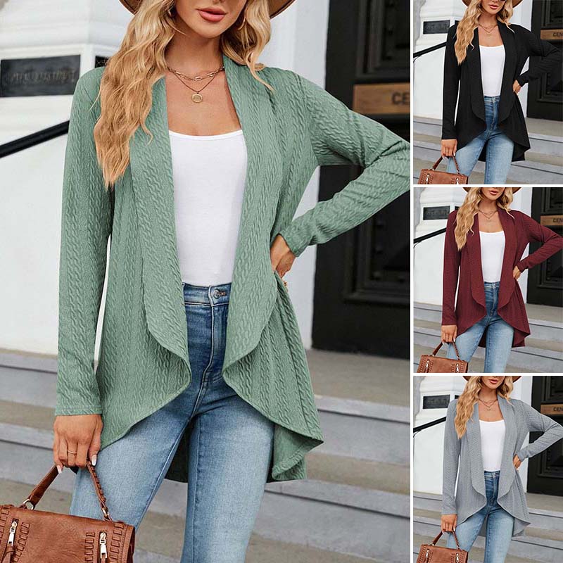 Long Sleeve Solid Color Cardigan