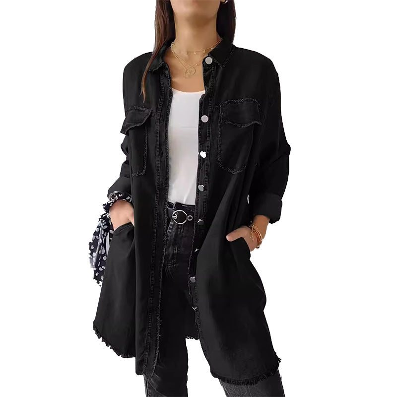 Denim Comfortable Long Coat Shirt
