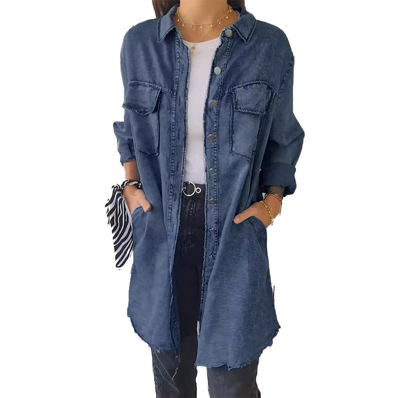 Denim Comfortable Long Coat Shirt