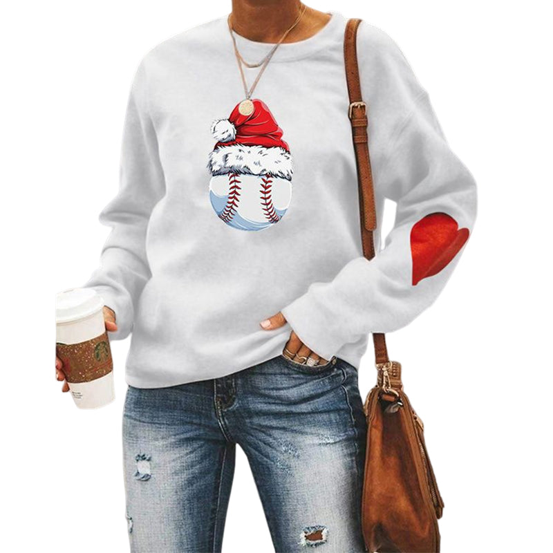 Santa Hat Crew Neck Print Sweatshirt