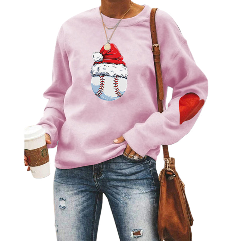Santa Hat Crew Neck Print Sweatshirt