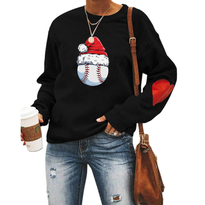 Santa Hat Crew Neck Print Sweatshirt