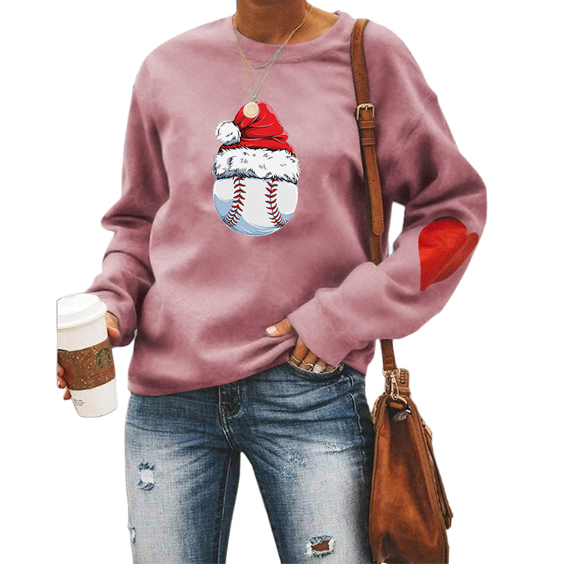Santa Hat Crew Neck Print Sweatshirt
