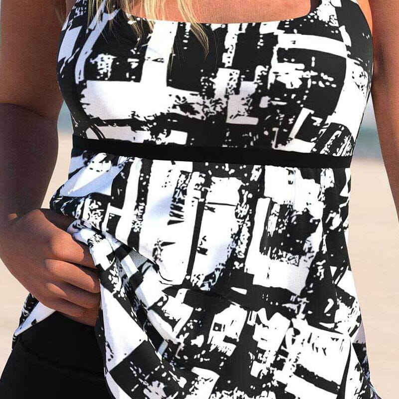 Two-piece Swimsuit with a Boxer Print