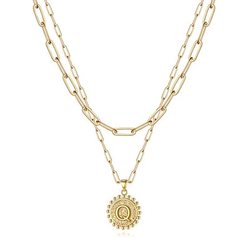 Gold Initial Necklaces for Women