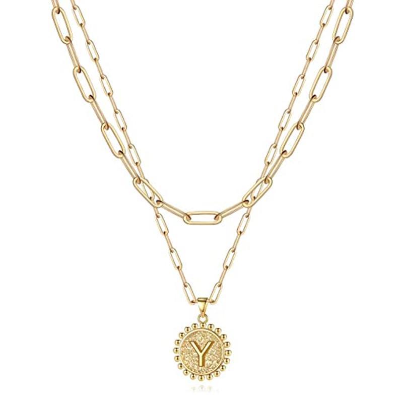 Gold Initial Necklaces for Women
