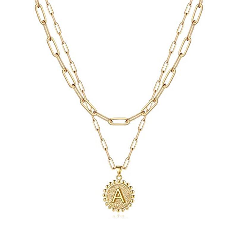 Gold Initial Necklaces for Women